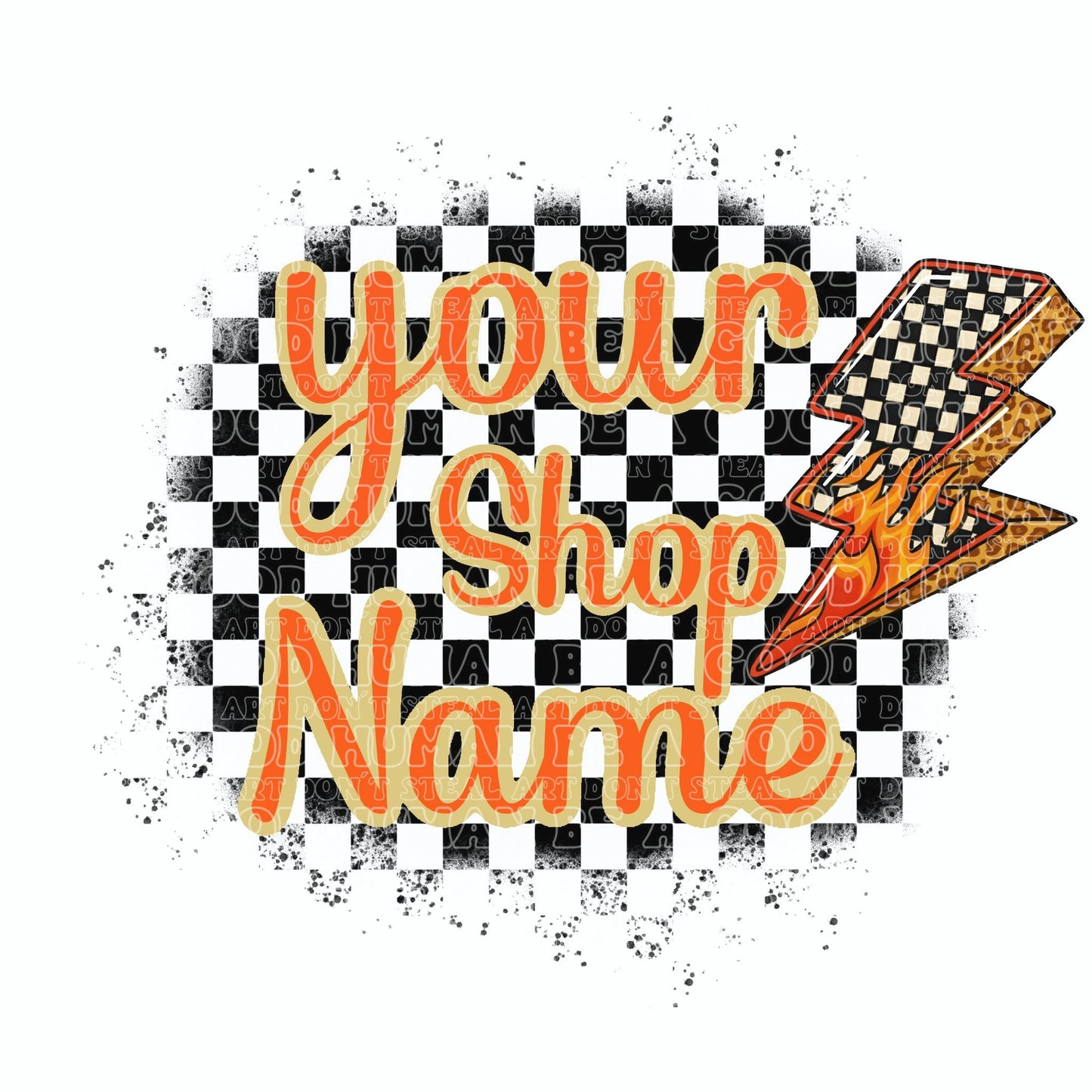 Custom Retro Western Logo- Lightning