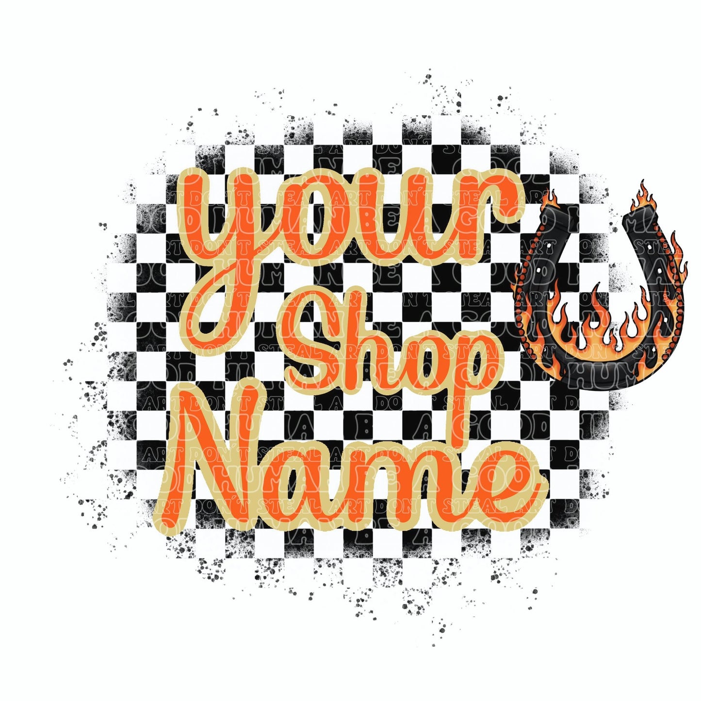 Custom Retro Western Logo- Horseshoe