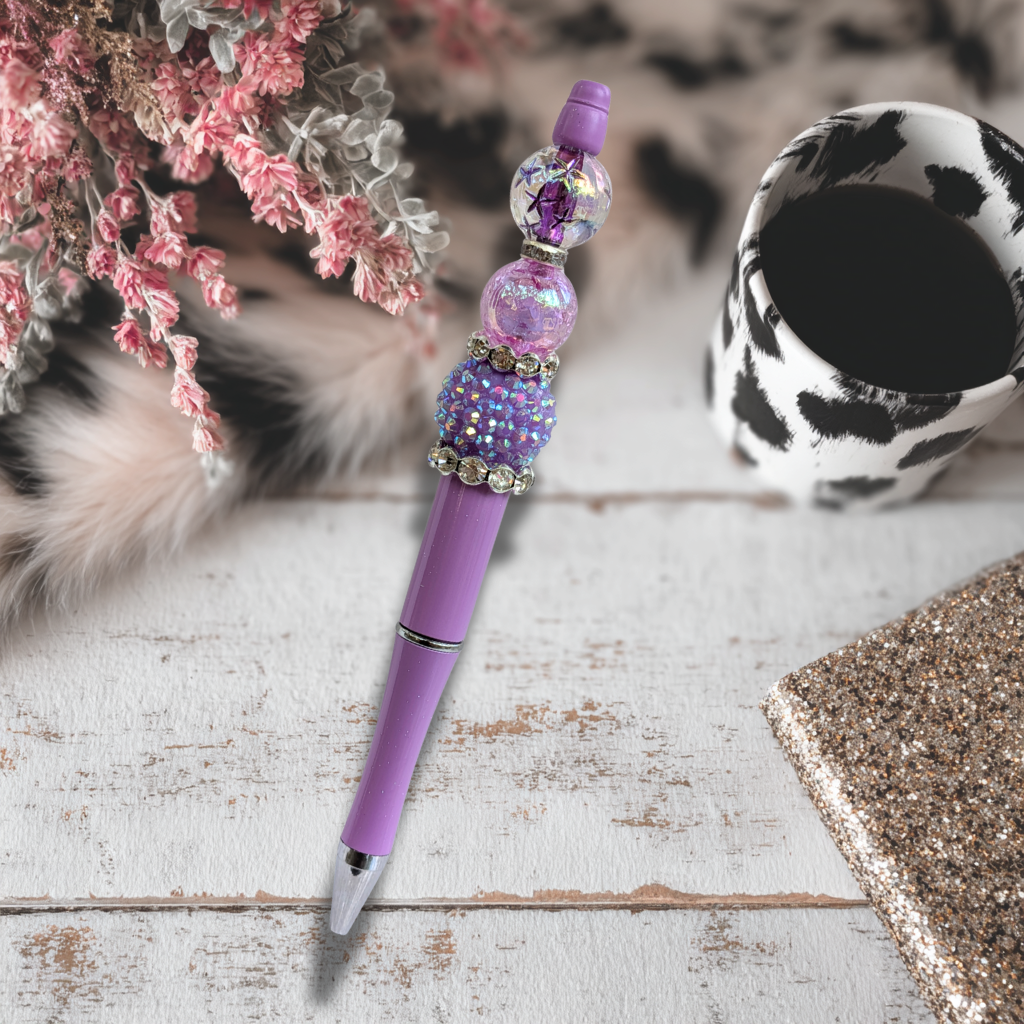 Purple star bead pen