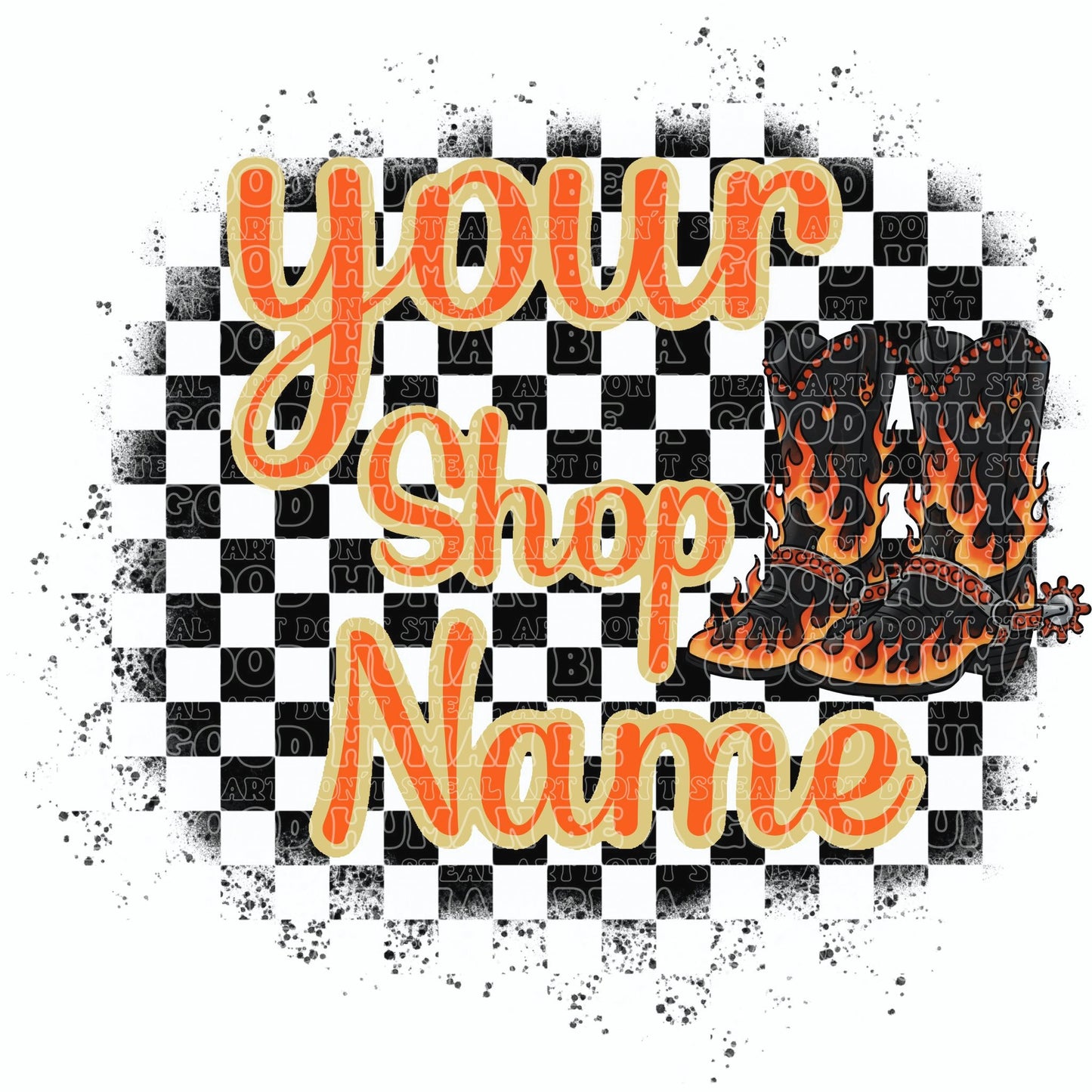 Custom Retro Western Logo- Boots