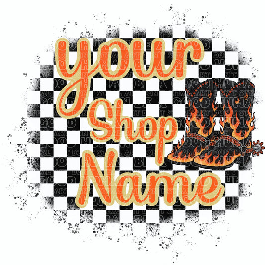 Custom Retro Western Logo- Boots