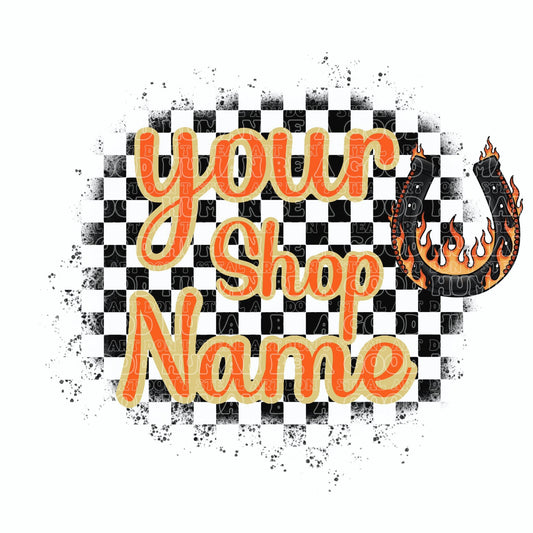 Custom Retro Western Logo- Horseshoe