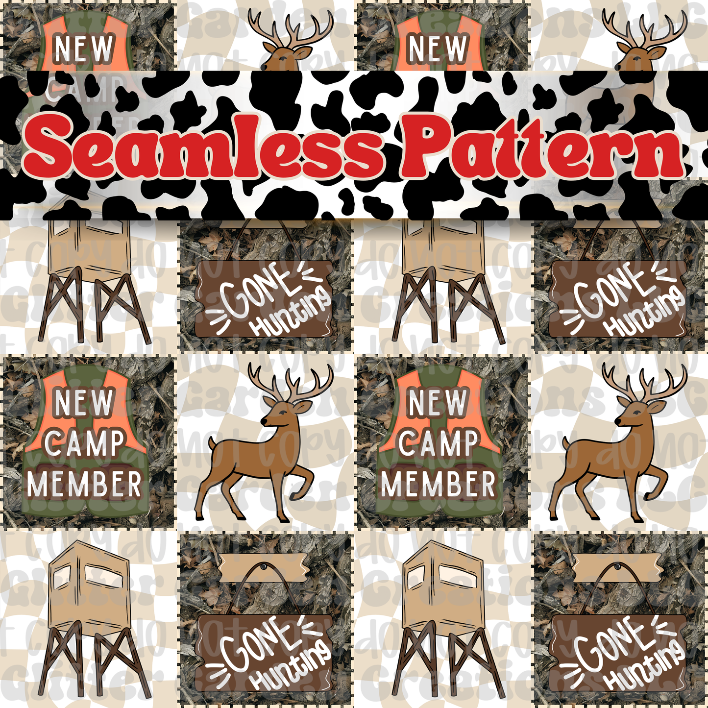 Hunting Camp Seamless Pattern